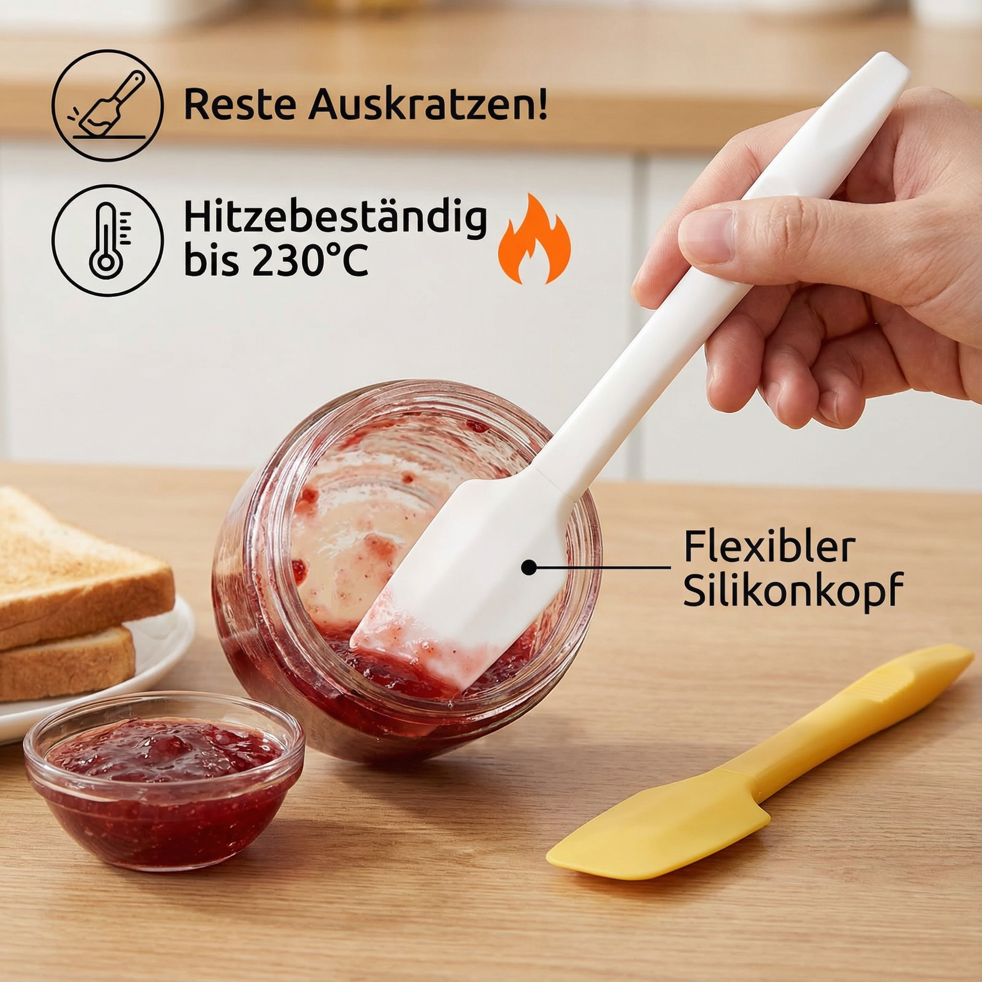 Silikon Mini-Spatel hitzebeständig – 4er Set Küche - Detailansicht 2 | BEST-AMBIENCE