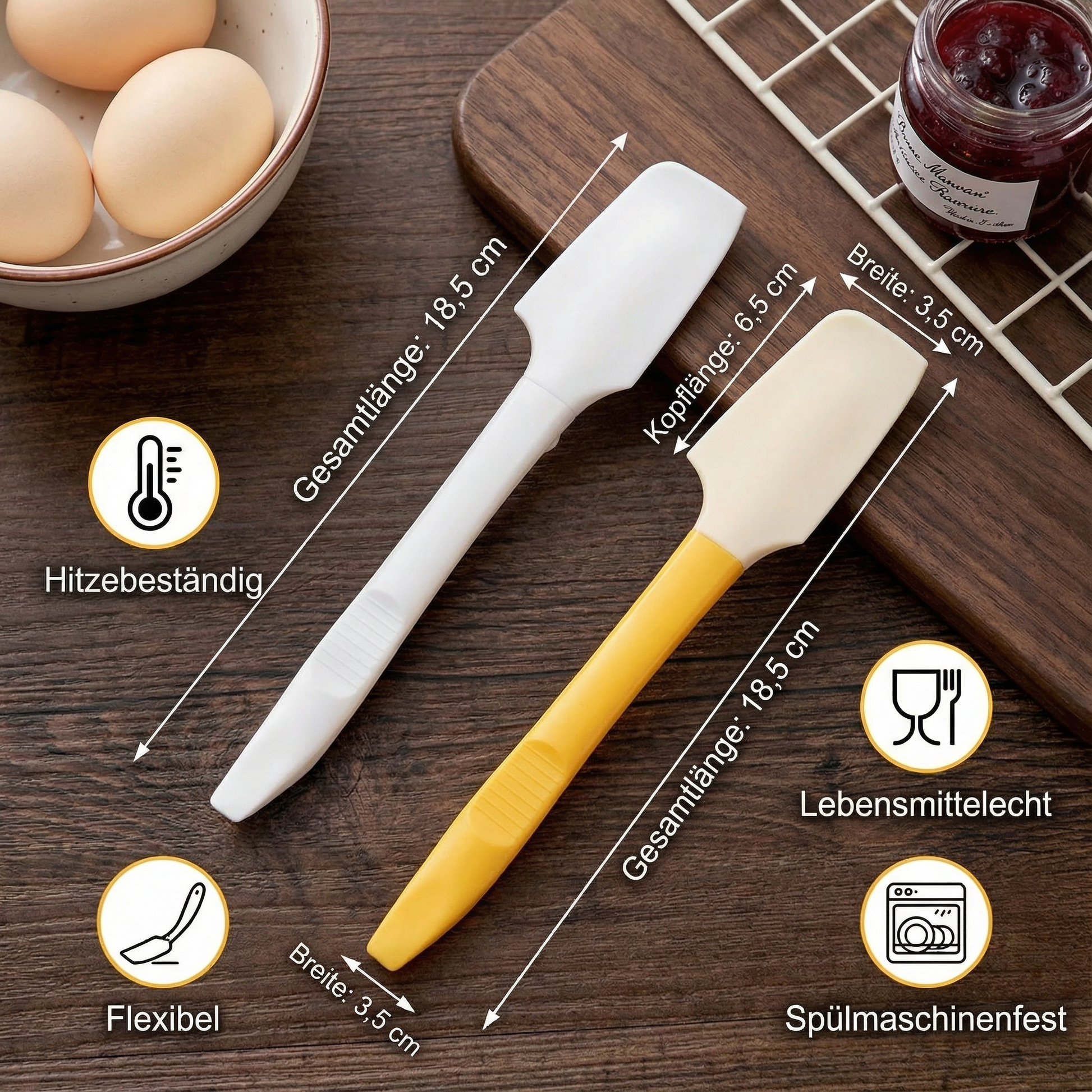 Silikon Mini-Spatel hitzebeständig – 4er Set Küche - Detailansicht 5 | BEST-AMBIENCE