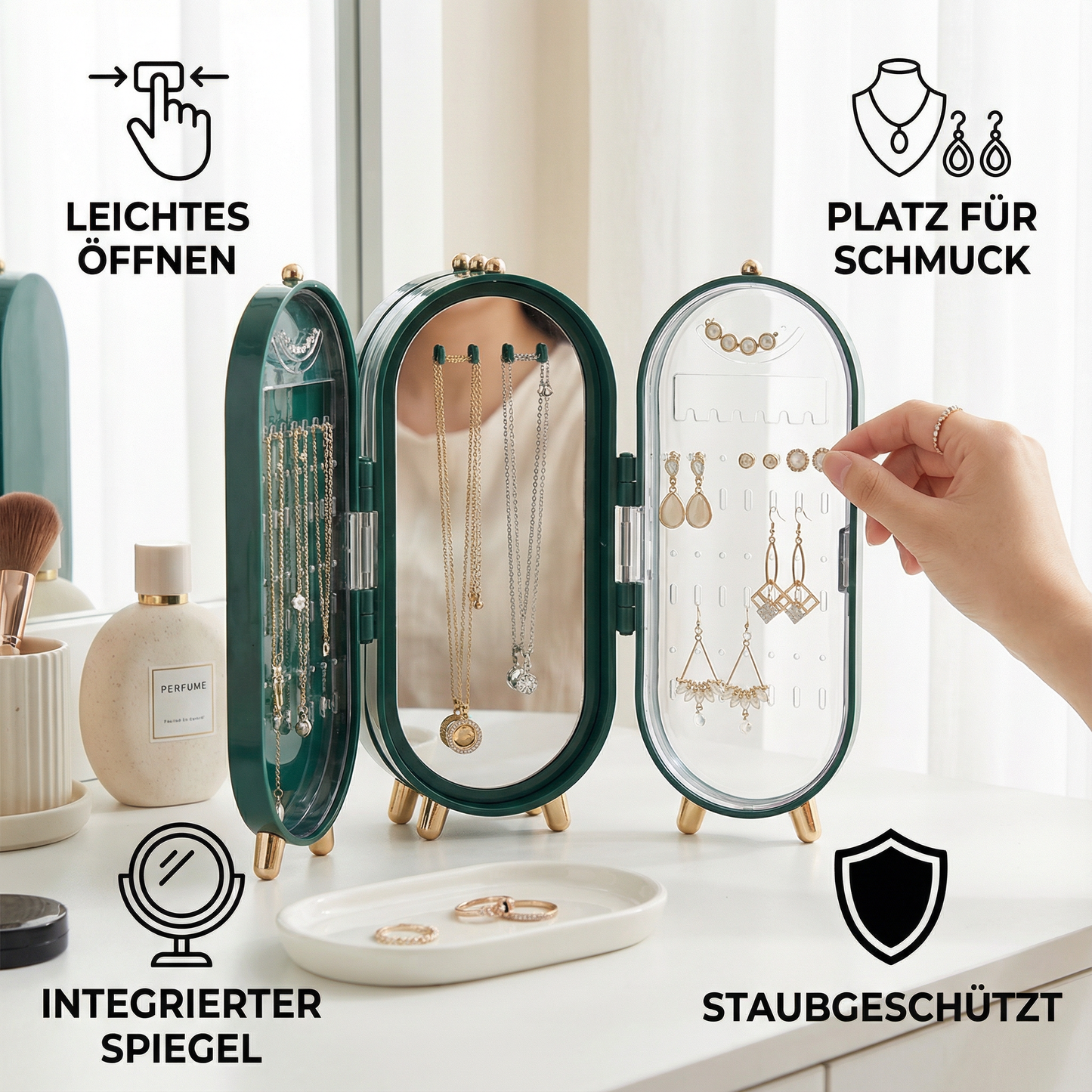 Schmuckbox mit Spiegel – elegante Aufbewahrung - Detailansicht 2 | BEST-AMBIENCE