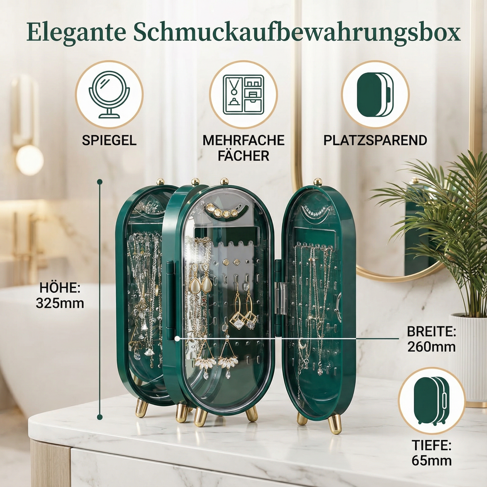 Schmuckbox mit Spiegel – elegante Aufbewahrung - Detailansicht 5 | BEST-AMBIENCE